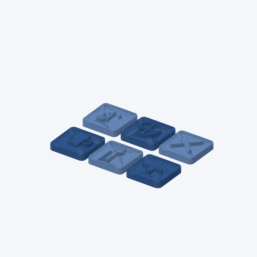 Actual STL model preview: Tactile symbol tiles