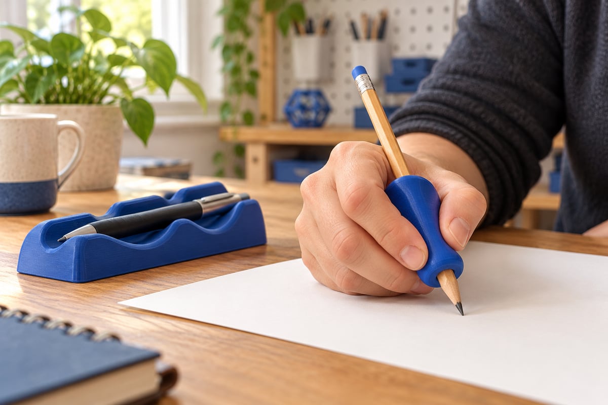 Illustrated example of grips & desk tool rests in a hands-on activity