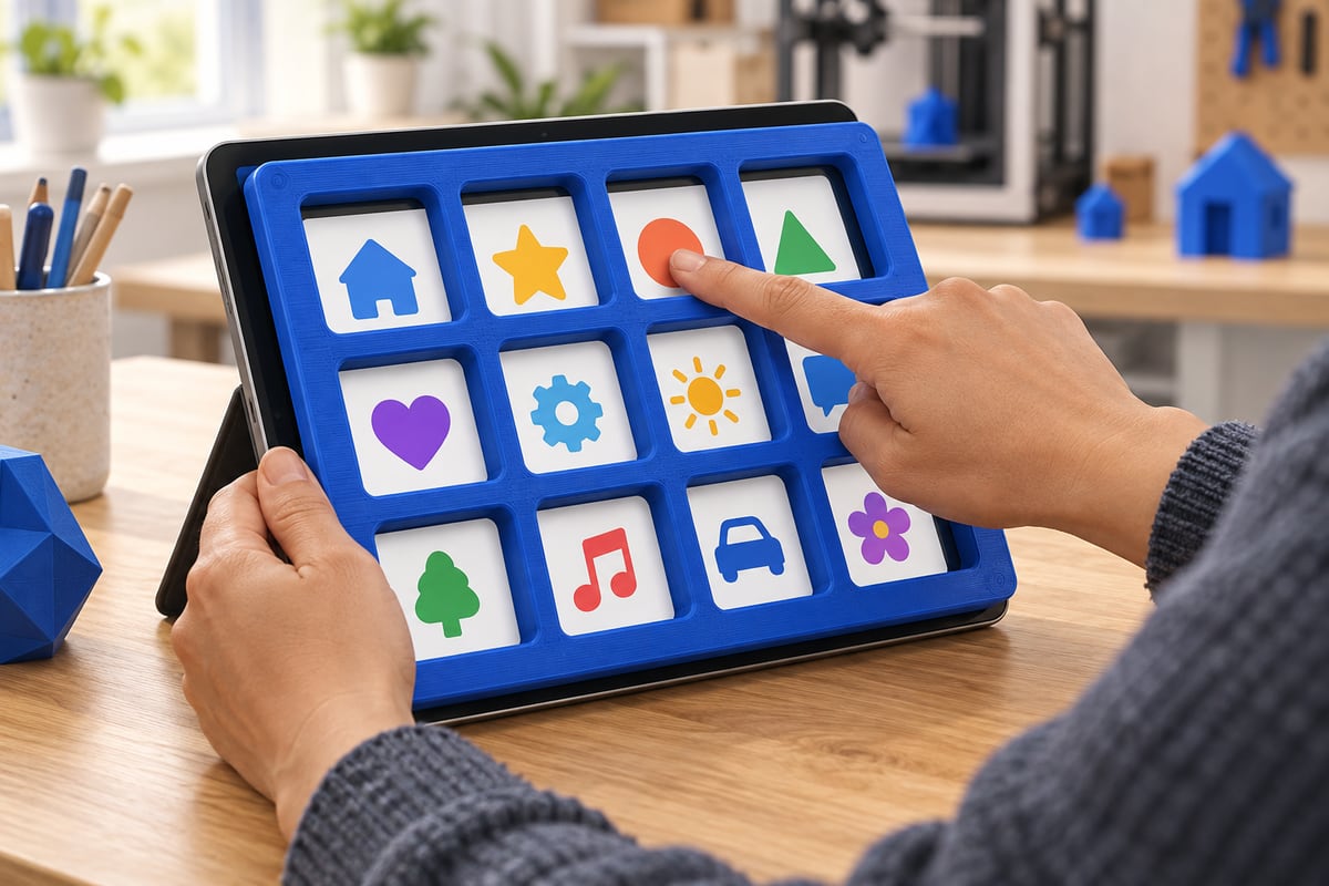 Illustrated example of aac tablet keyguard concepts in a hands-on activity