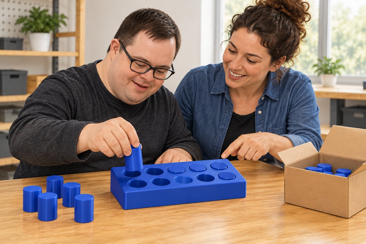 Illustrated example of counting, packing & alignment jigs in a hands-on activity
